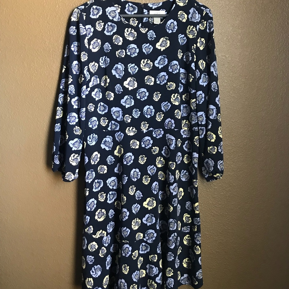 LOFT flower print a-line dress